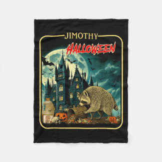 Jimothy Halloween Racoon Funny Trash Panda Fleece Blanket