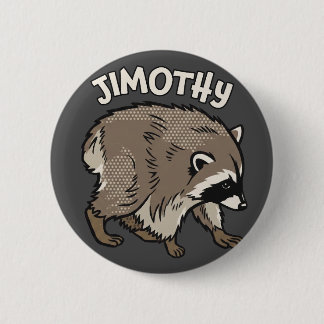 Jimothy Raccoon Comic Style Animal 6 Cm Round Badge