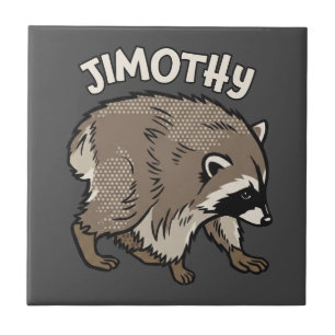 Jimothy Racoon Comic Style Animal Tile