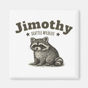 Jimothy Racoon Seattle Wildlife Magnet