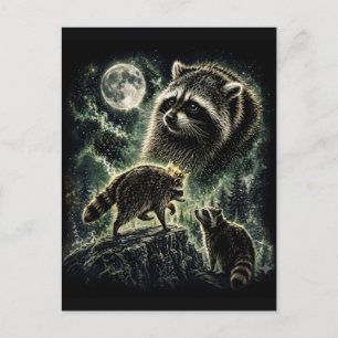 Jimothy Racoon, Three Racoon Moon Funny Meme Cut Postcard