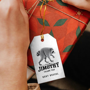 Jimothy Viral Racoon Funny Trash Panda Wildlife Gift Tags