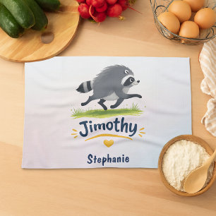 Jimothy Viral Racoon Funny Trash Panda Wildlife Tea Towel
