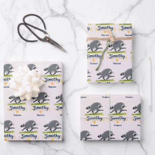 Jimothy Viral Racoon Funny Trash Panda Wildlife Wrapping Paper Sheet