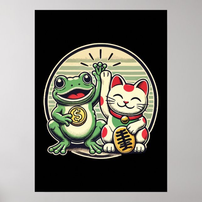 Jin Chan and Maneki Neko - Luck and Prosperity Poster (Front)