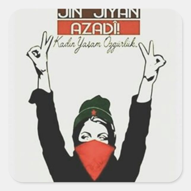 Jin Jiyan Azadi Square Sticker (Front)