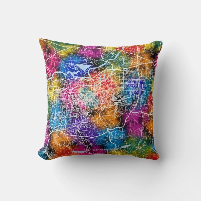 Jinan China City Map Cushion (Front)