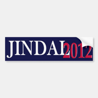 Jindal 2012 bumper sticker simple I