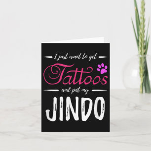 Jindo Dog Lover Tattoo Funny Dog Mum Gift Idea  Card