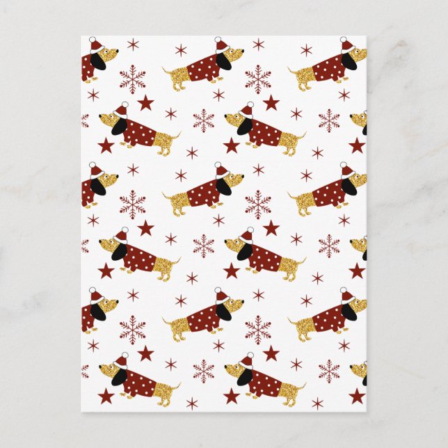 Jingle All the Dachshund Way Announcement Postcard (Front)