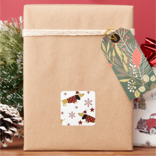 Jingle All the Dachshund Way Square Sticker