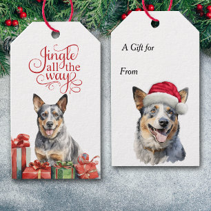 Jingle All the Way Australian Cattle Dog Christmas Gift Tags