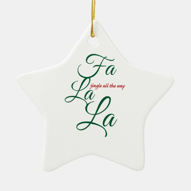 jingle all the way ceramic tree decoration (Front)