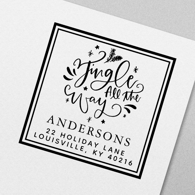 Jingle All The Way Christmas Address Self-inking Stamp (Creator Uploaded)