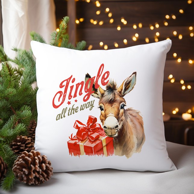 Jingle All the Way Christmas Farm Donkey Cushion (Creator Uploaded)