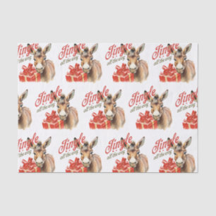 Jingle All the Way Christmas Farm Donkey Tissue Paper