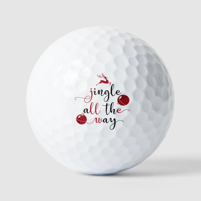 Jingle All the Way Christmas Holiday  Golf Balls (Front)