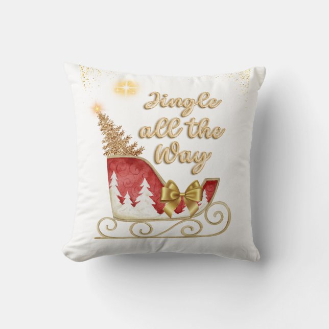 Jingle All the Way Christmas Pillow (Front)