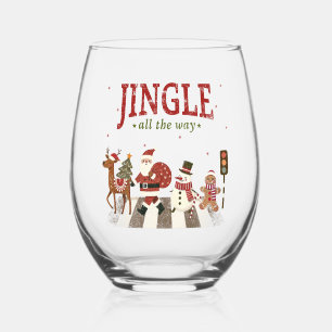 Jingle All The Way Christmas Stemless Wine Glass