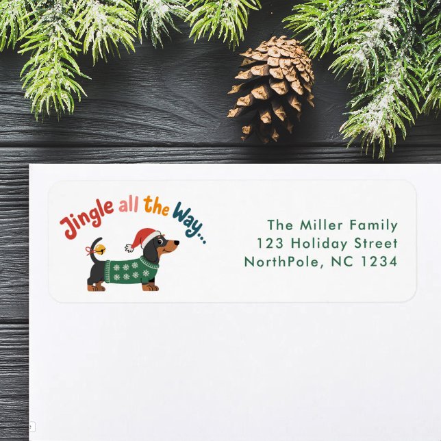 Jingle All the Way – Cute Holiday Pet Gift & Mail (Jingle All the Way – Cute Holiday Pet Gift & Mail Label)