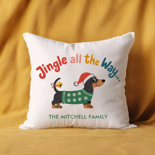 Jingle All the Way Dog – Custom Holiday Family Cushion