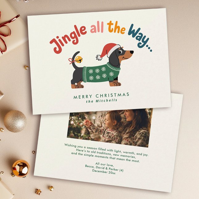 Jingle All the Way – Dog Sweater Family Photo Holiday Card (Creator Uploaded)