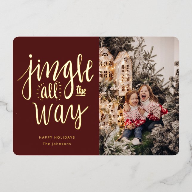 Jingle All the Way Fun Holiday Card (Front)