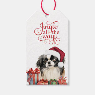 Jingle All the Way Japanese Chin Dog Christmas Gift Tags