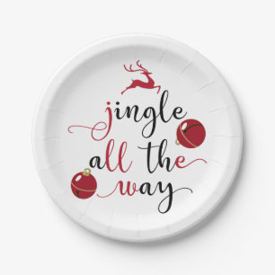 jingle all the way paper plate