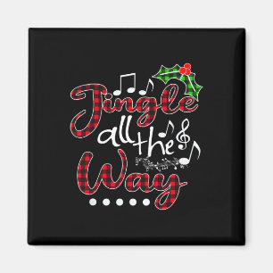 Jingle All The Way Red Buffalo Plaid Christmas  Magnet