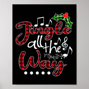 Jingle All The Way Red Buffalo Plaid Christmas  Poster