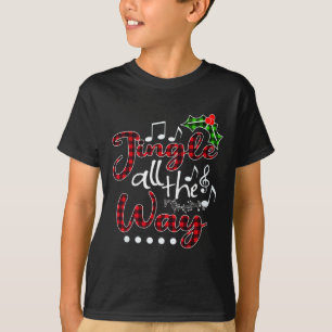 Jingle All The Way Red Buffalo Plaid Christmas T-Shirt