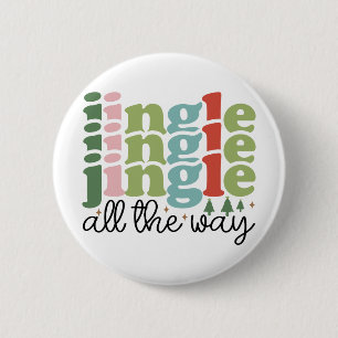 Jingle all the way Retro Groovy Christmas Holidays 6 Cm Round Badge