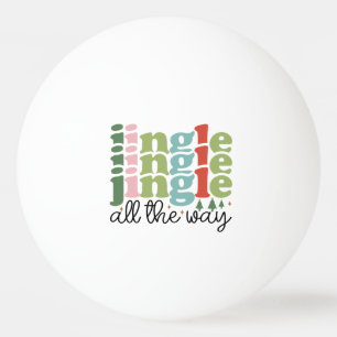 Jingle all the way Retro Groovy Christmas Holidays Ping Pong Ball