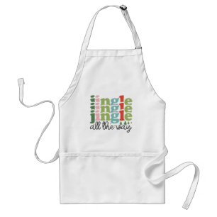 Jingle all the way Retro Groovy Christmas Holidays Standard Apron