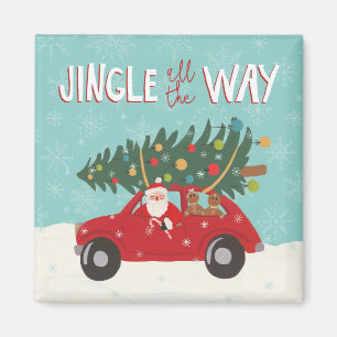 Jingle All The Way   Santa Car Magnet
