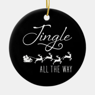Jingle All The Way-Santa's Sleigh Christmas Black Ceramic Tree Decoration