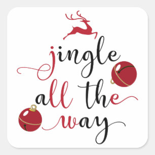jingle all the way square sticker