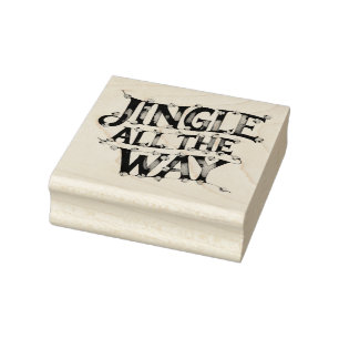 Jingle All the Way Typography Rubber Stamp