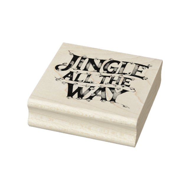 Jingle All the Way Typography Rubber Stamp (Stamp)