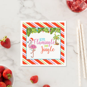 Jingle and Flamingle Christmas Party Napkins - WH
