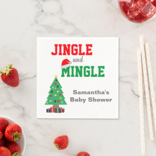 Jingle And Mingle Baby Shower Napkin