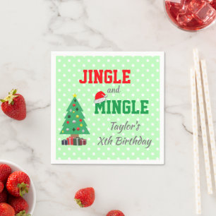 Jingle And Mingle Birthday Napkin