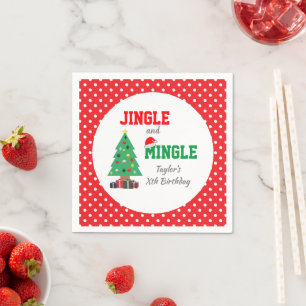Jingle And Mingle Birthday Napkin