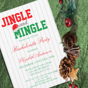 Jingle and Mingle Christmas Bachelorette Party Invitation