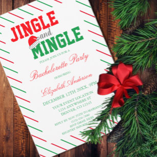 Jingle and Mingle Christmas Bachelorette Party Invitation