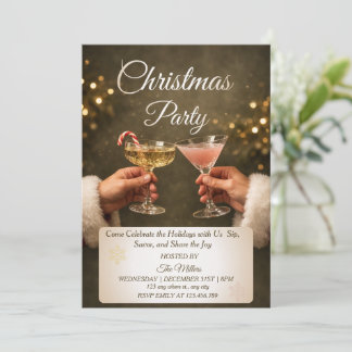 Jingle And Mingle Christmas Cocktail Party  Invitation