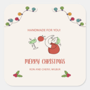Jingle And Mingle Christmas Cocktail Party Square Sticker