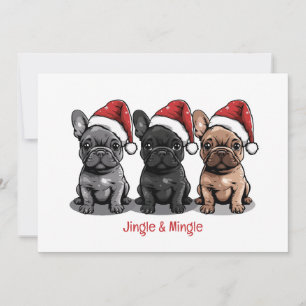 Jingle And Mingle Christmas French Bulldog Invitation