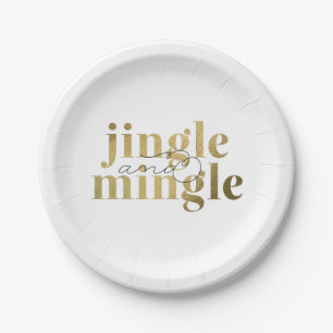 Jingle and Mingle Christmas Holiday Party Paper Plate